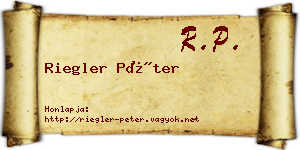 Riegler Péter névjegykártya