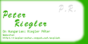 peter riegler business card