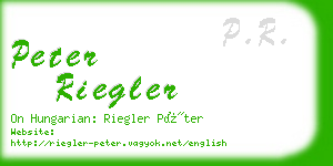 peter riegler business card